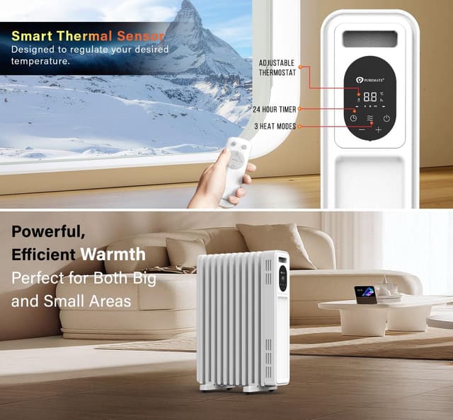 Thumbnail 2 de PureMate 2300W Oil Filled Radiator