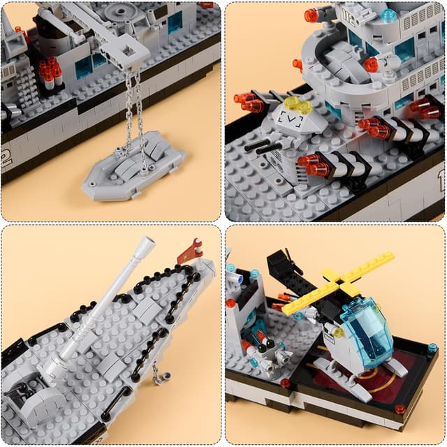 Detalle de Military Battleship Cruiser Set 1442 pieces