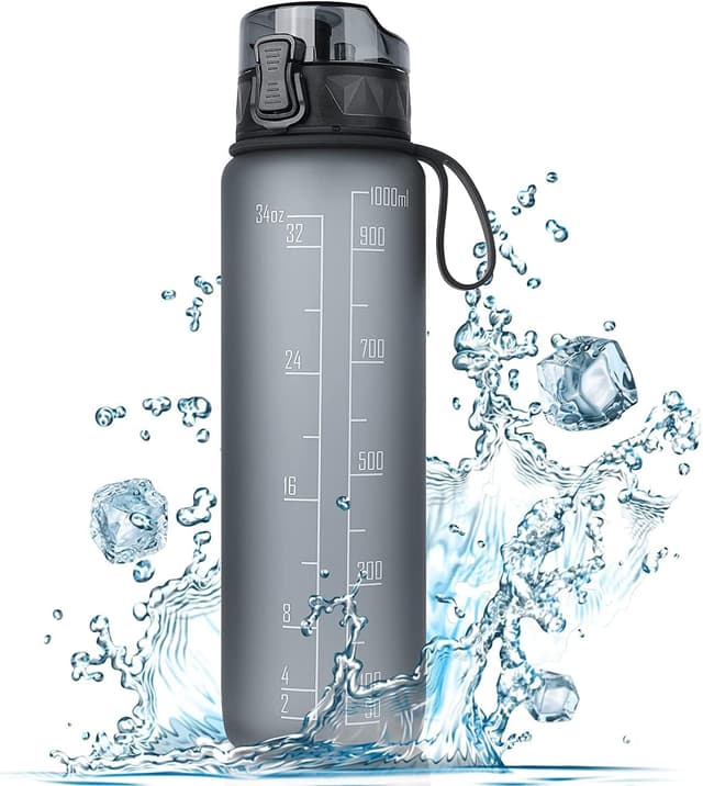 Detalle de FULDENT Trinkflasche 1L Sport Wasserflasche 🥤