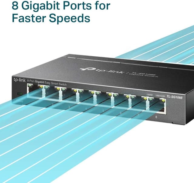 Detalle de TP-Link TL-SG108E 8-Port Gigabit Easy Smart Managed Switch (Desktop/Wall-Mount)