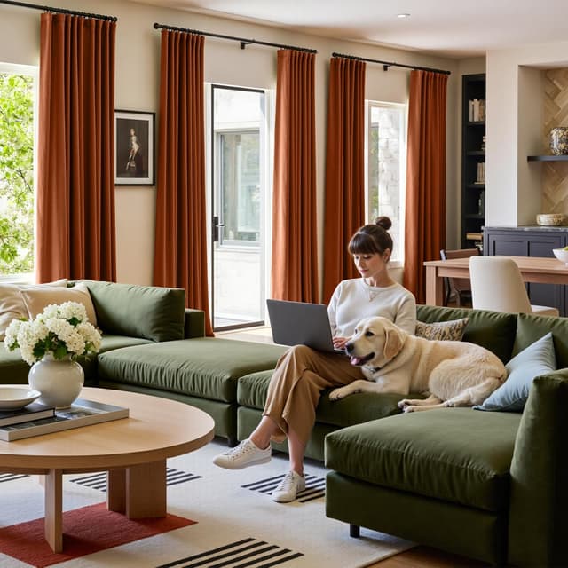 Detalle 2 de Lazzzy Burnt Orange Velvet Blackout Curtains (2 Panels) — Thermal Insulated 52 x 90 Inch, Back Tab Style