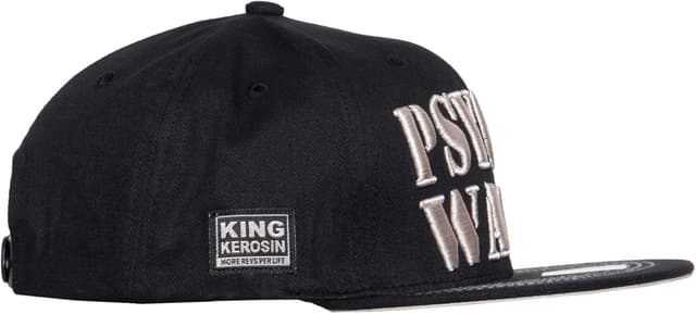 Detalle 1 de King Kerosin Herren Flat Brim Snapback Cap mit 3D-Stickerei – Rockabilly & Retro Baseball-Kappe