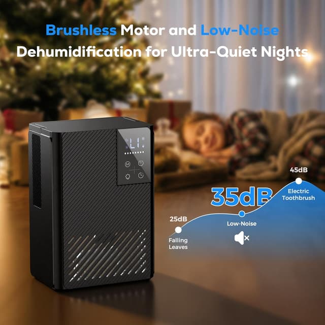 Detalle de Deumidificatore portatile 2500 ml con comandi touch, luci a 7 colori e timer