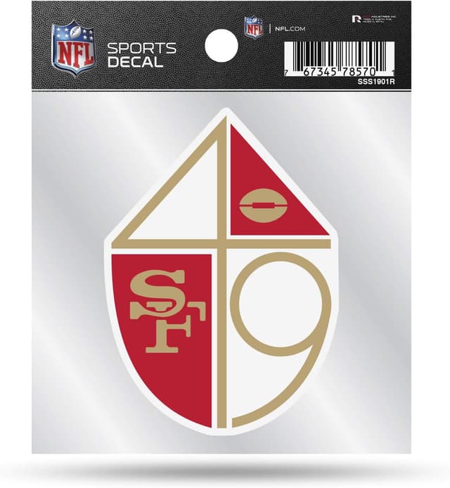 Detalle 2 de Rico Industries NFL Retro 4x4 Decal (unisex) – easy peel-and-stick team logo decal