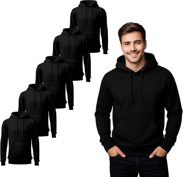 Thumbnail 6 de Black Hoodie UK Unisex Cotton Jumper
