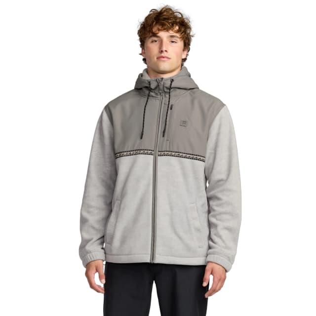 Detalle de Billabong Boundary Lite Zip: forro polar de hombre con cremallera y detalles ripstop