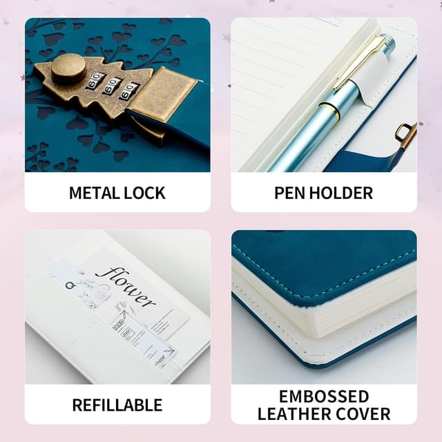 Detalle de Herzförmiges Baum Tagebuch mit Schloss