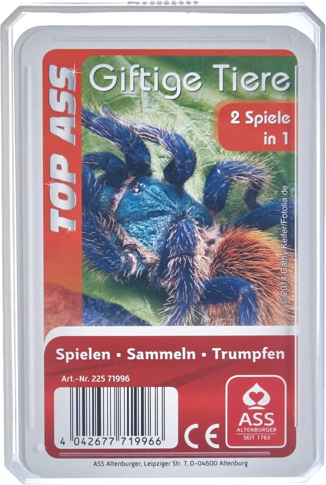 Detalle de Ass Altenburger 22571996 TOP „Giftige Tiere“ (M) – Trumpf- und Quartett-Kartenspiel