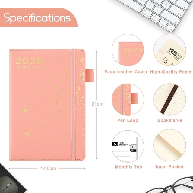 Detalle 2 de Agenda académica 2026 A5 página por día