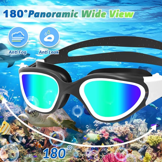 Detalle 2 de HotSrace occhialini da nuoto polarizzati e antiappannamento UV con silicone morbido