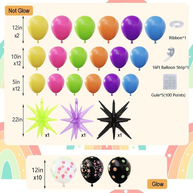 Thumbnail 4 de 190Pcs Rainbow Disco Balloon Garland Arch Kit