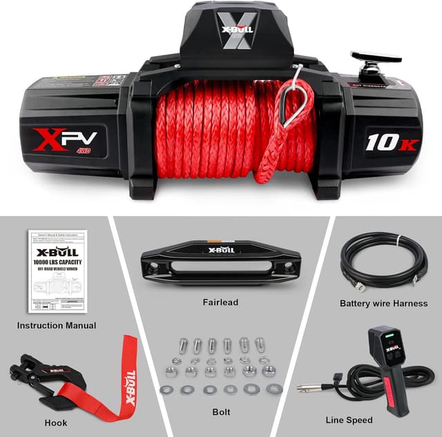 Thumbnail 6 de X-BULL Winch 10000 lb Electric Winch Kit (12V) with IP67 Wireless Remote and Synthetic Rope