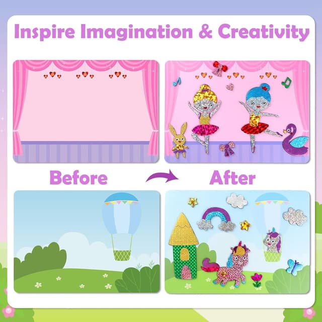 Thumbnail 4 de ZMLM Folienspaß Einhorn‑Sticker Bastelset für Mädchen 4–9 Jahre 🎨