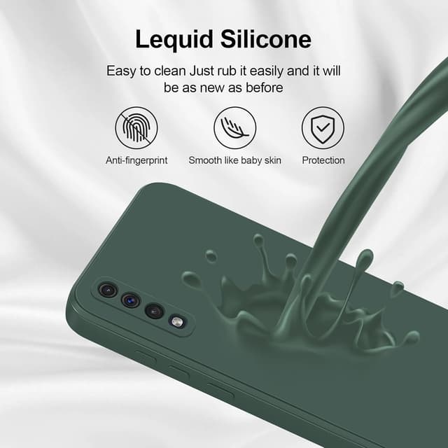 Detalle de GiiYoon Liquid-Silicone Hülle für Samsung Galaxy A50/A30S/A50s – weiches Rundumschutz-Case in grün