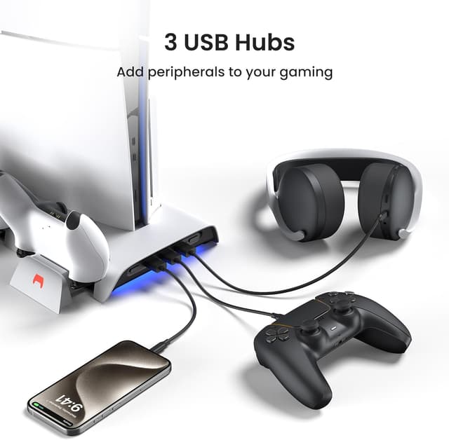 Thumbnail 6 de KIWI design D3 Cooling Station for PS5 Slim (2023) — press-and-pull charging stand with RGB