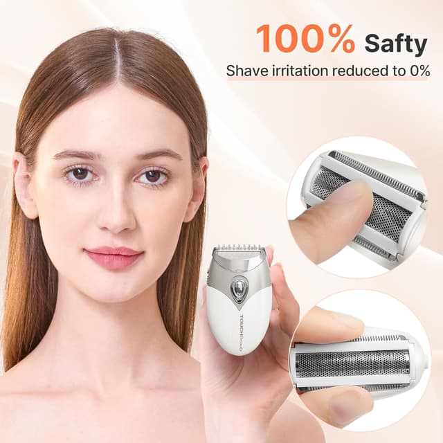 Detalle 2 de TOUCHBeauty Lady Shavers for Women electric razor for face, legs, underarms & bikini line (wet & dry) – Gray