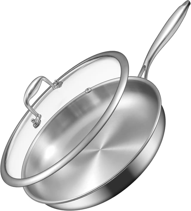 Detalle de EWFEN 12 Inch Tri‑Ply Stainless Steel Frying Pan