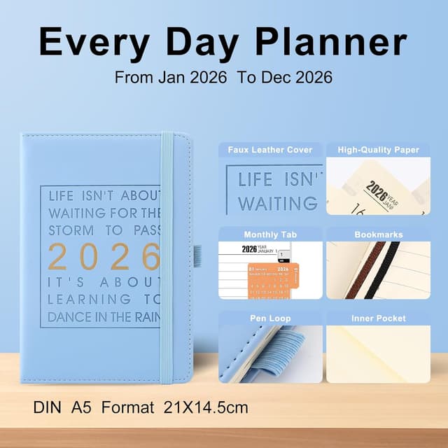 Detalle 2 de Agenda giornaliera 2026 A5 un giorno per pagina