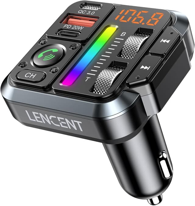 Detalle de LENCENT Transmisor FM Bluetooth 5.3 20W