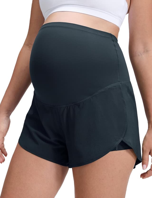 Detalle de CRZ YOGA shorts de grossesse 2 en 1 Feathery-Fit Soft avec poche (entrejambe 7,6 cm)