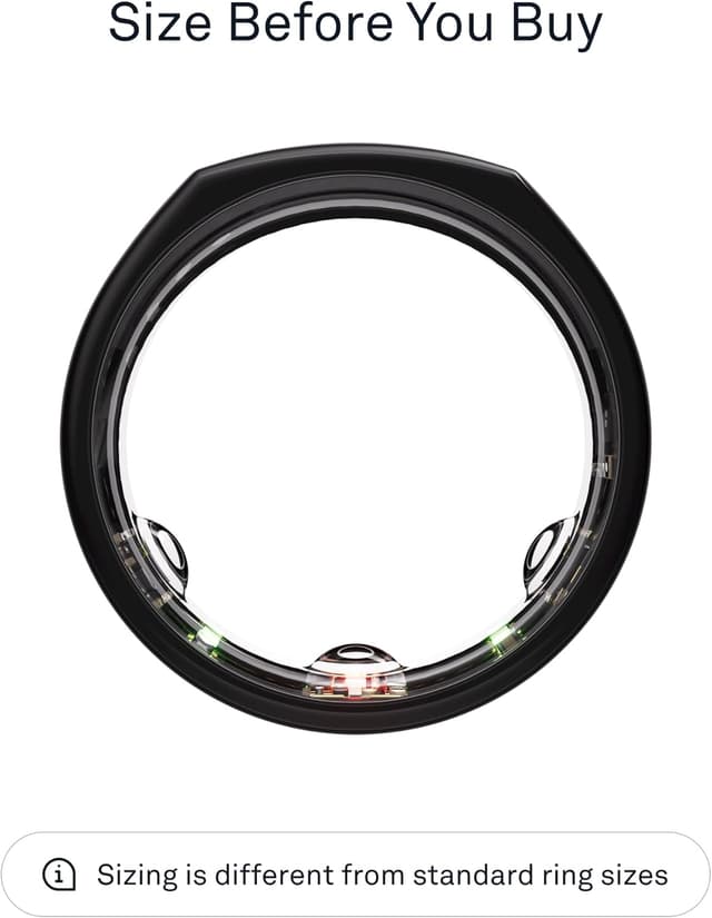 Detalle de Oura Ring Gen3 Heritage Misura 6 Nero: monitora sonno, frequenza cardiaca e fitness (fino a 7 giorni di batteria)