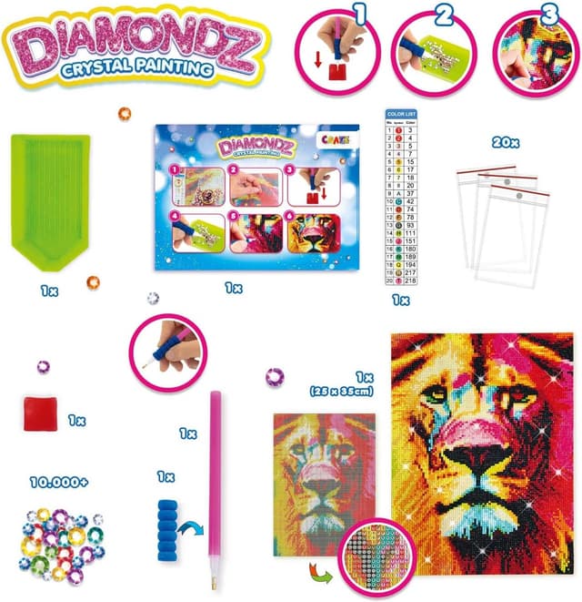 Thumbnail 3 de CRAZE DIAMONDZ LION kit diamante 25x35 cm 🎨