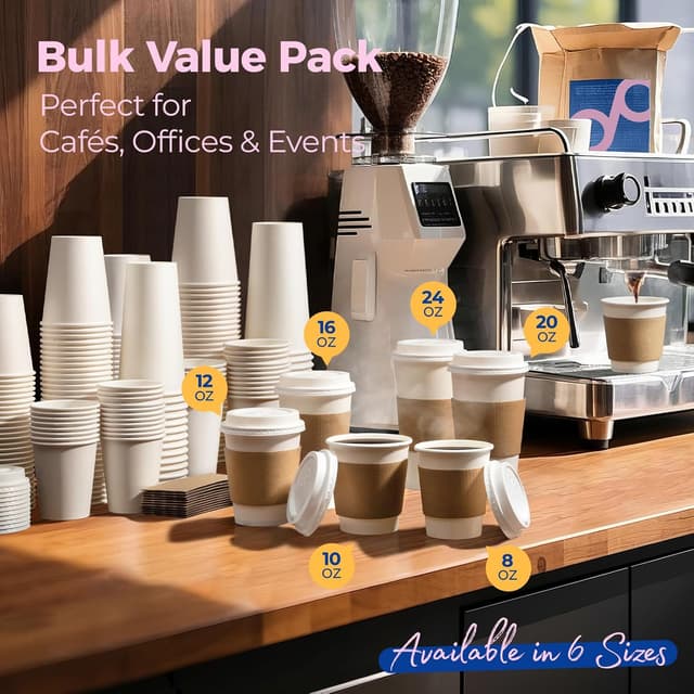 Thumbnail 6 de Fit Meal Prep 12 oz Disposable Coffee Cups