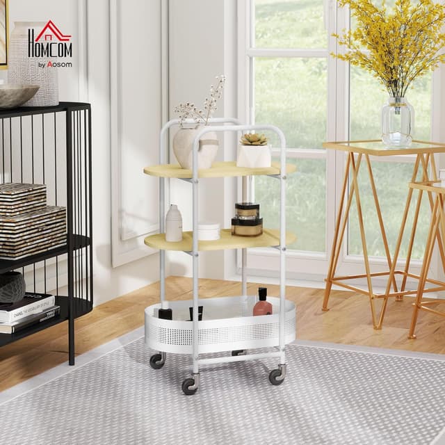 Detalle 2 de HOMCOM Carrito Auxiliar 49,5x32,5x82,5 cm