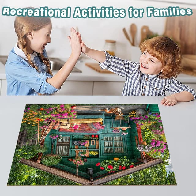 Thumbnail 6 de Jigsaw Puzzles for Adults 1000 Pieces – House in the Garden puzzle (1000-piece set, recycled cardboard)