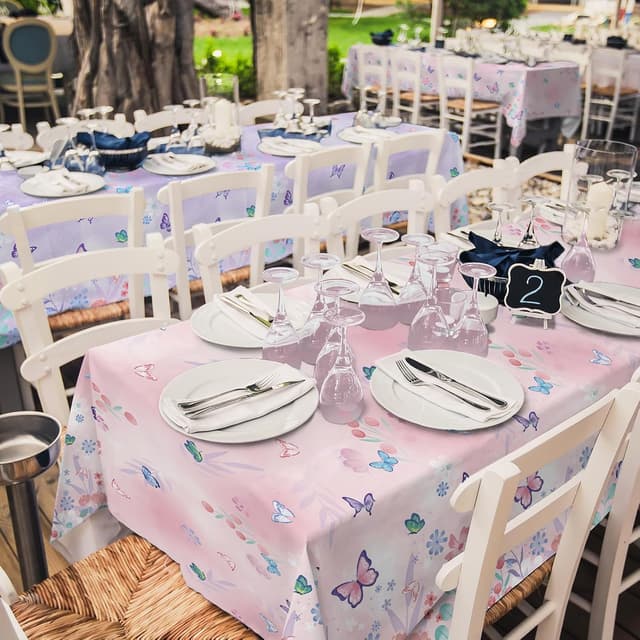 Detalle de Gatherfun Butterfly Birthday Party Supplies Plastic Tablecloths (2 Pack, 54" x 108")