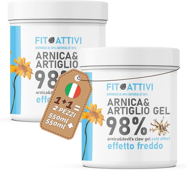 Detalle de Arnica e Artiglio del Diavolo Forte Effetto Freddo 98% Gel 2x550 ml (uso umano)