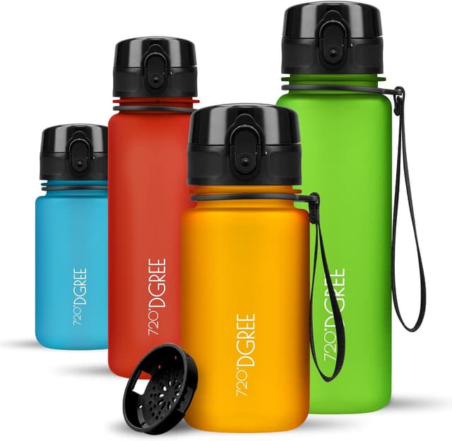 Detalle de 720°DGREE Kinder-Trinkflasche 350 ml „uberBottle“ softTouch + Sieb, auslaufsicher, BPA-frei ab 3 Jahren