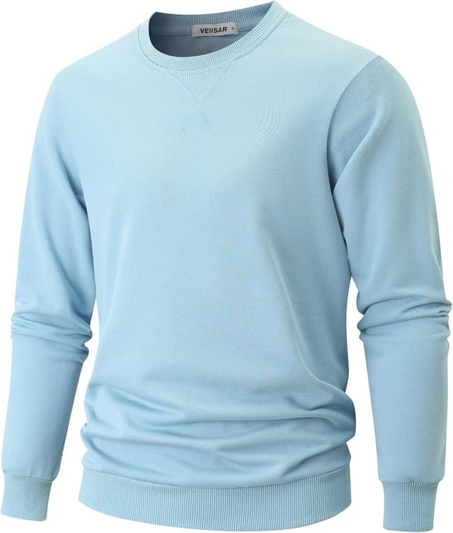 Thumbnail 6 de VEIISAR Herren Sweatshirt mit Rundhalsausschnitt – Basic Pullover Langarmshirt für Freizeit & Sport