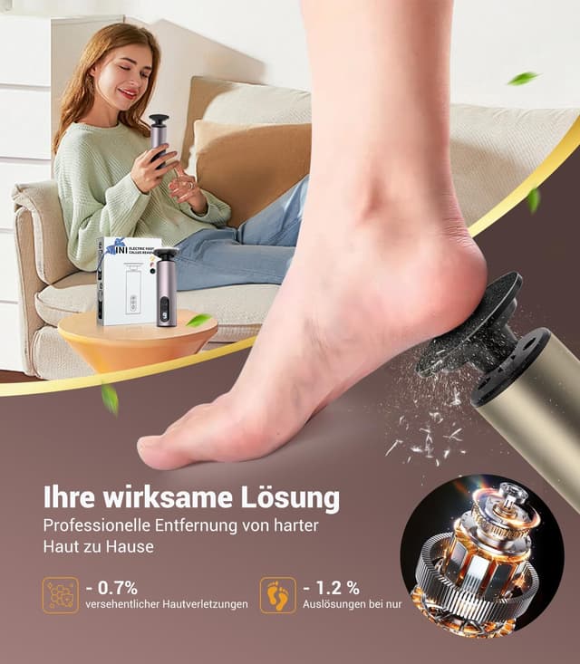 Thumbnail 6 de LOZLTX elektrischer Hornhautentferner für Füße mit Sensortechnik und 9 Stufen (Gold)