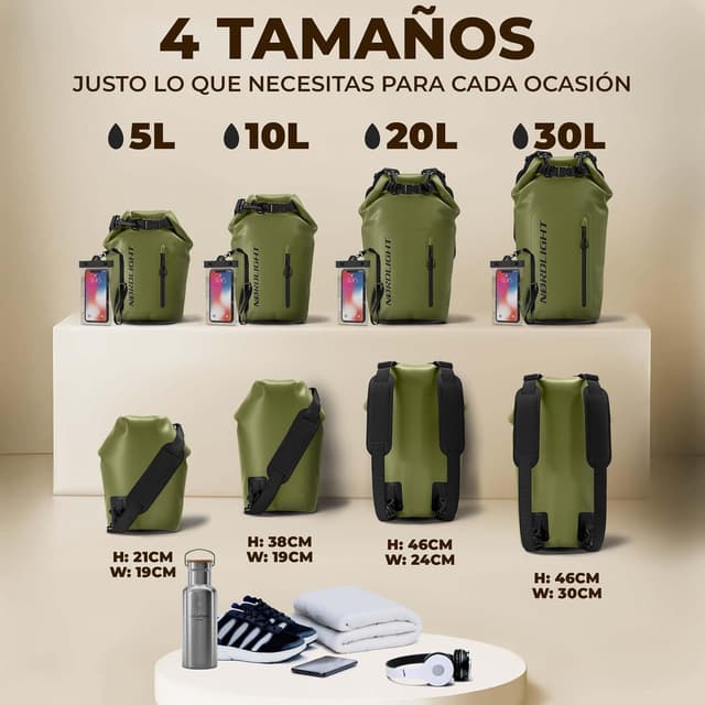 Thumbnail 2 de Nordlight bolsa estanca 30L verde oliva