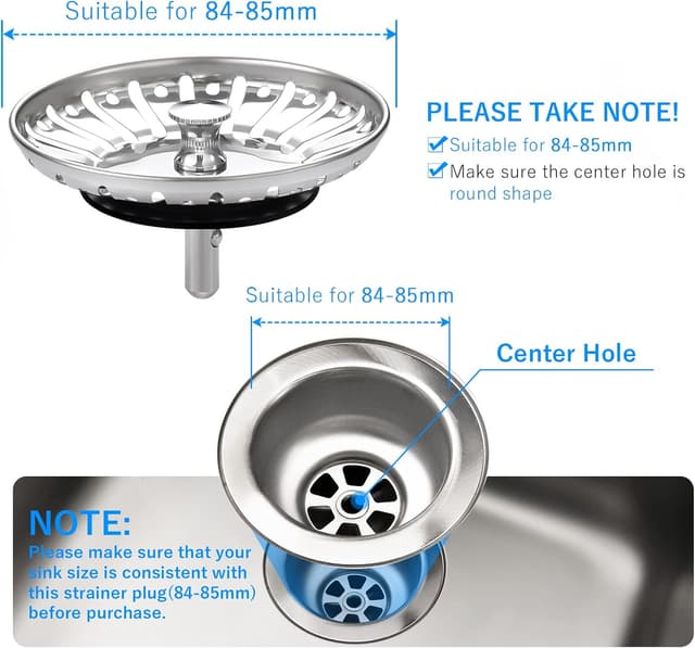 Thumbnail 2 de Upgraded Kitchen Sink Plug Strainer 84mm