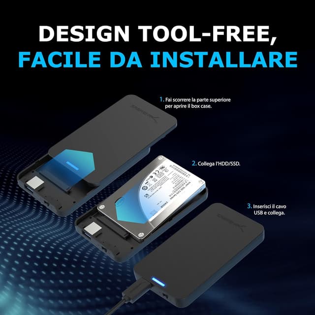 Detalle de SABRENT EC-UASP case SSD/HDD esterno SATA 2.5