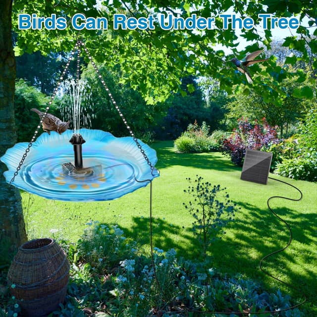 Detalle 2 de Yzert Solar Springbrunnen 1,8W (Glas) 2026 Teichpumpe mit 8 Effekten und 3 m Kabel – schwimmende Fontäne für Garten & Vogelbad
