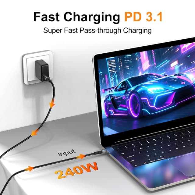 Detalle 2 de ZIKNYDO USB C to USB C cable 5m, 20Gbps