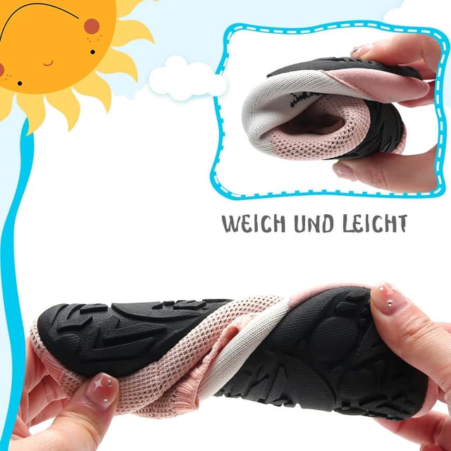 Detalle de Kyopp Hausschuhe für Kinder – atmungsaktive, rutschfeste Barfußschuhe mit Schutzkappe