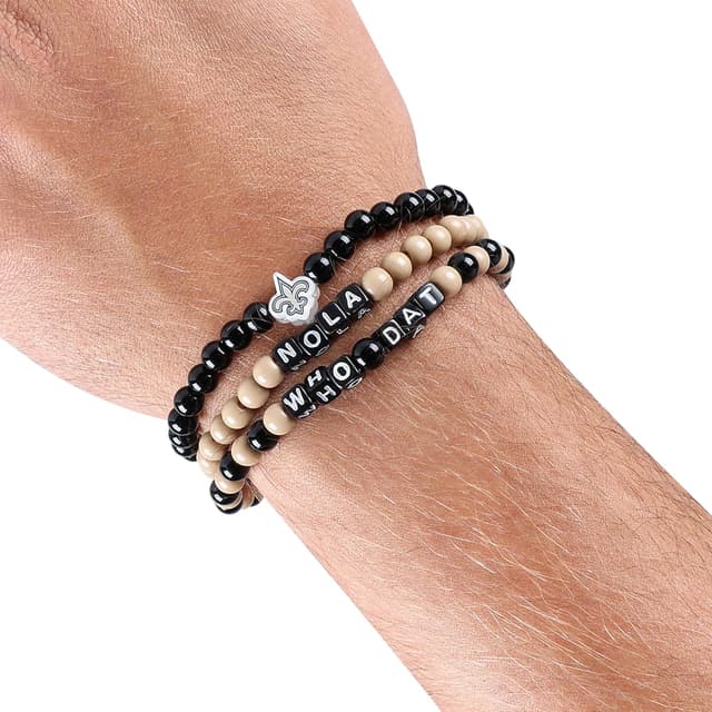 Detalle 2 de FOCO NFL Team Logo Officially Licensed Beaded Friendship Bracelets (3-Pack)