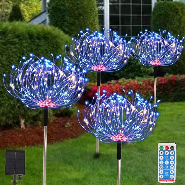 Detalle de AcaJoe solar garden lights 480 LED 4 pack