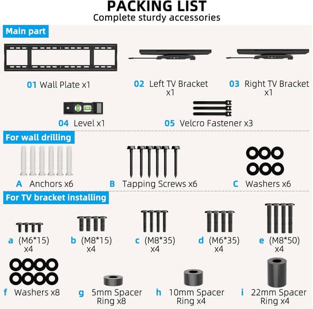 Thumbnail 6 de HOME VISION Heavy Duty TV Wall Mount 220 lb