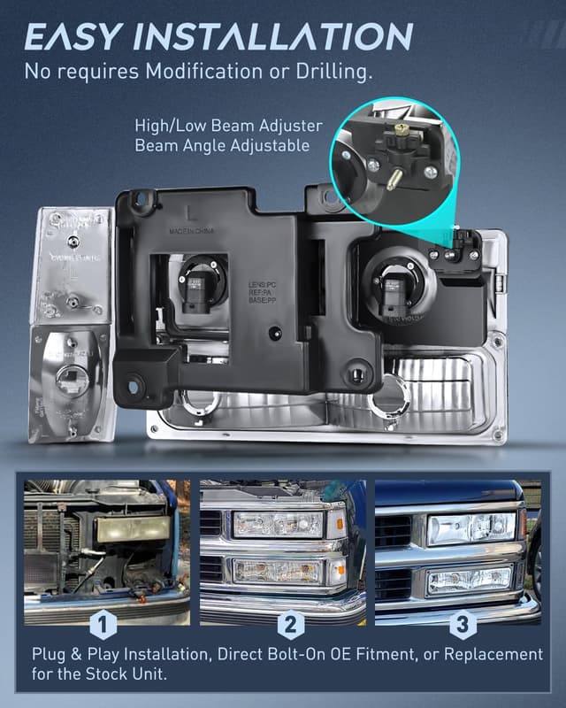 Thumbnail 6 de Nilight Headlight Assembly 1988-1993