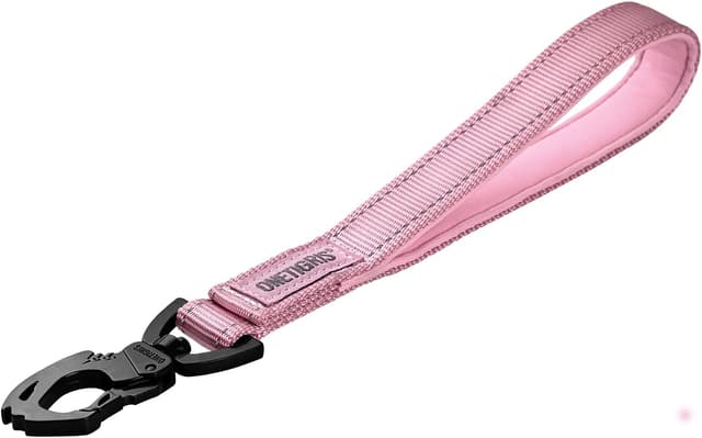 Detalle de OneTigris Bolt Kurzführer Hund 30 cm – Hundeleine kurz mit Tiger-Zahn Metallclip & weicher Polsterung, reflektierendes Nylon (Rosa)