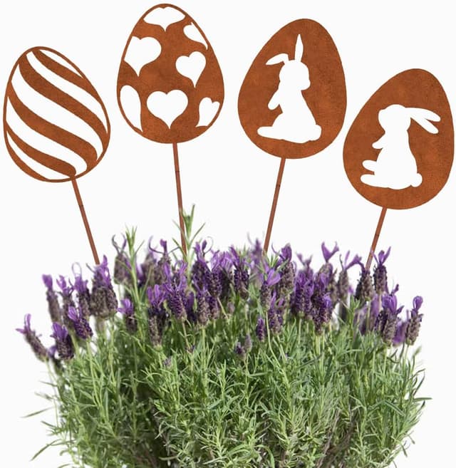 Detalle 2 de Oster Eier Gartenstecker aus Edelrost 10 cm