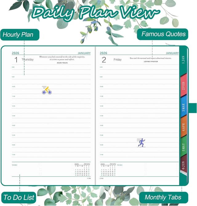 Thumbnail 4 de 2026 Diary Day per Page A5 daily planner 📔