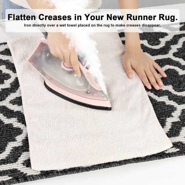 Thumbnail 6 de SHACOS Extra Long Hallway Runner Rug 66x300 cm (Black/White) with Non-Slip Rubber Backing, Washable Entryway Carpet Runner
