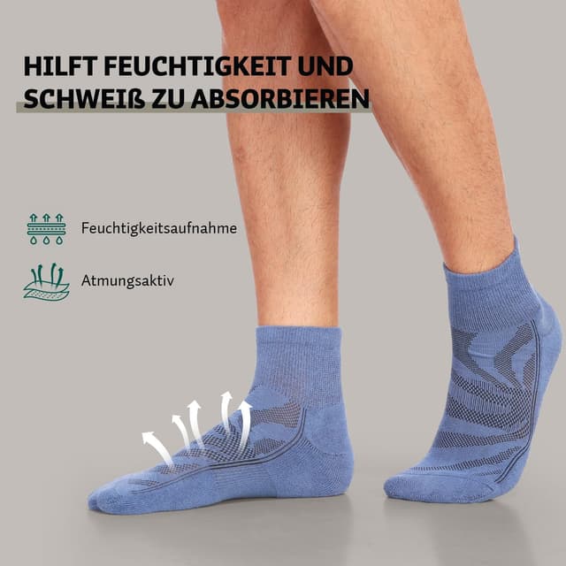 Thumbnail 3 de Natugloe 8 Paar Quarter Sportsocken aus Baumwolle
