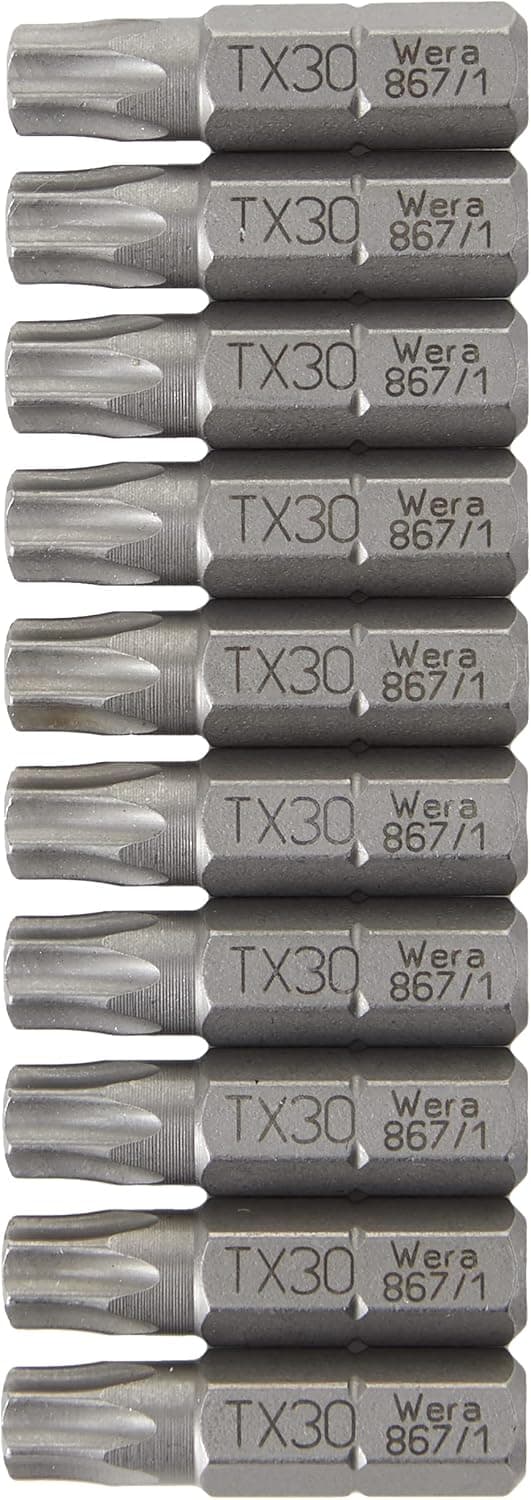 Detalle de Wera 867/1 Z TX 30 DIY – Jeu d’embouts extra-rigides 1/4" (10 pièces)